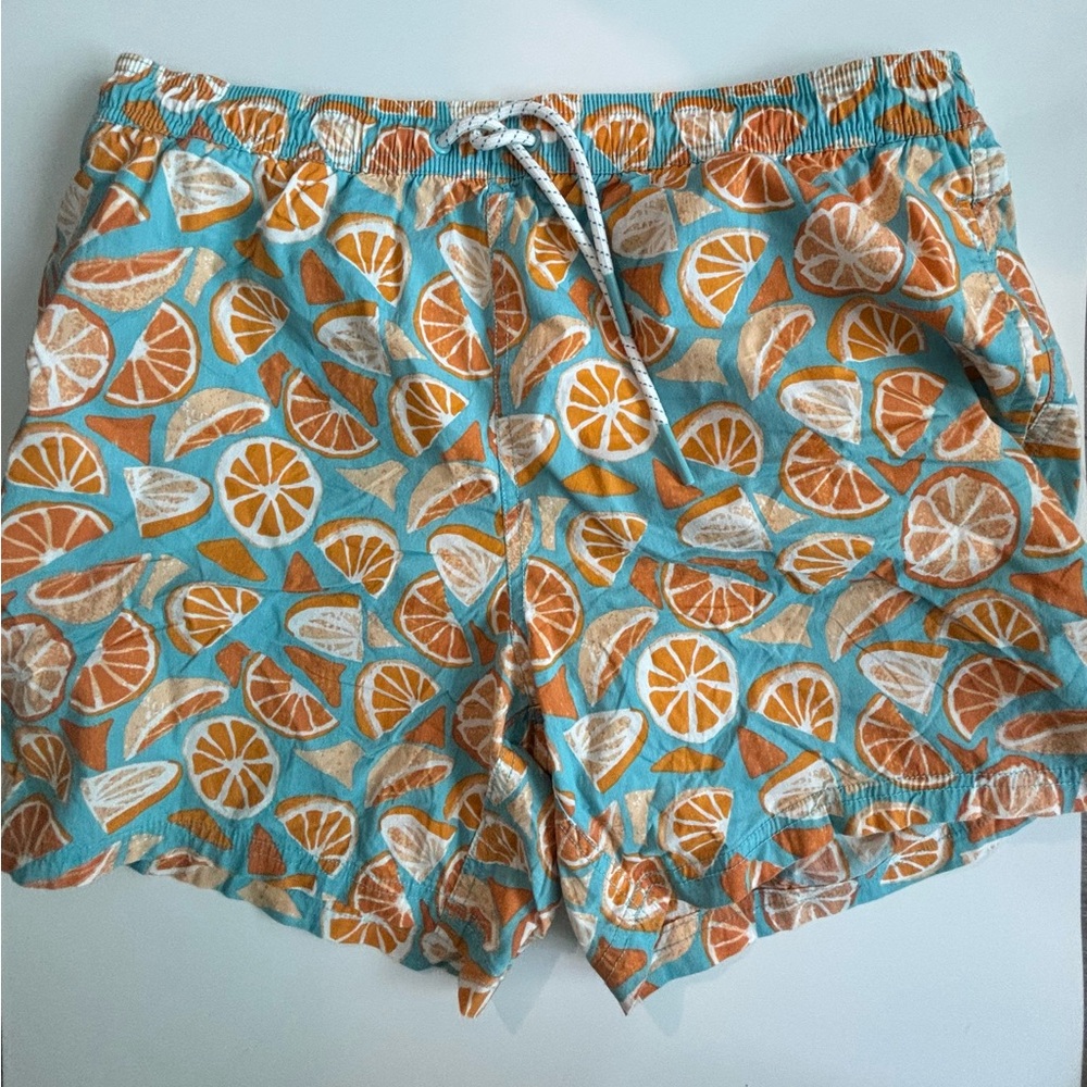 Target Men's Swim Trunks - Orange and Blue Citrus Print